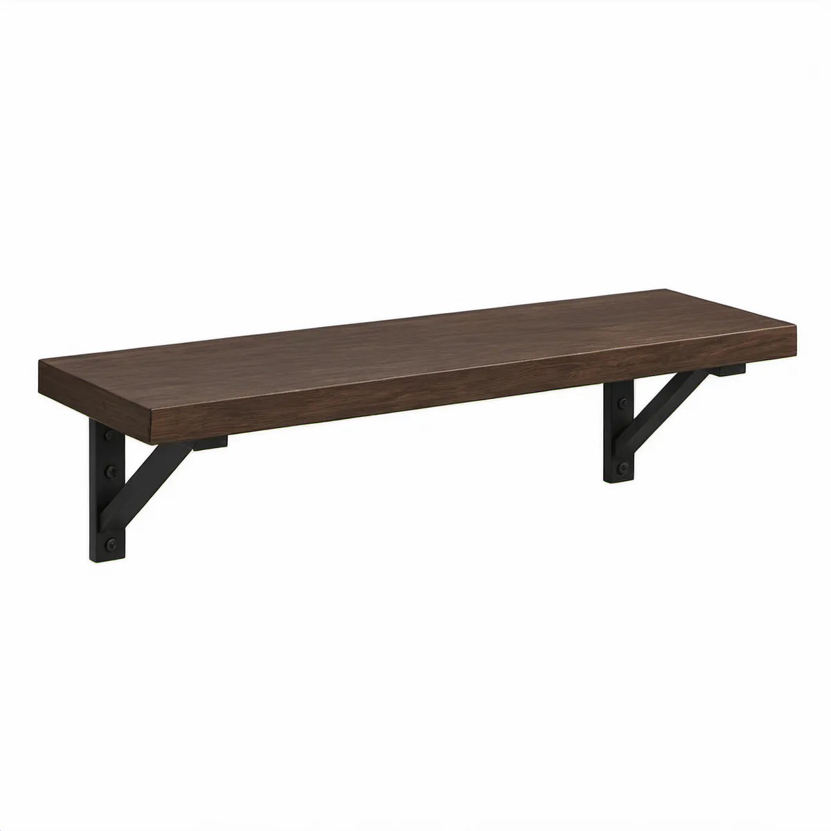 Prateleira de Parede em MDF Castanho Escuro com Suportes Pretos 100 x 20 x 5 cm